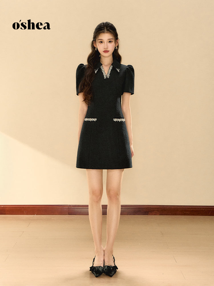 OShea Black sparkling diamond dress