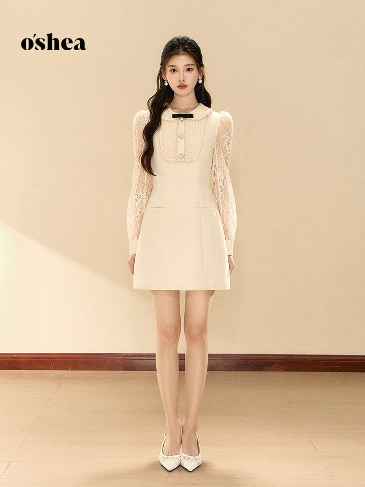OShea Detachable bow lace dress