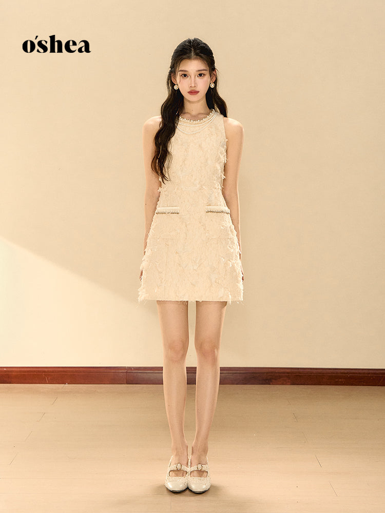 OShea Feather sleeveless dress