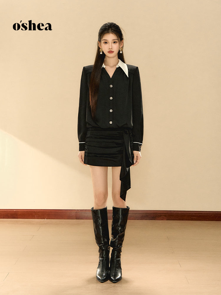 OShea Satin long sleeved dress