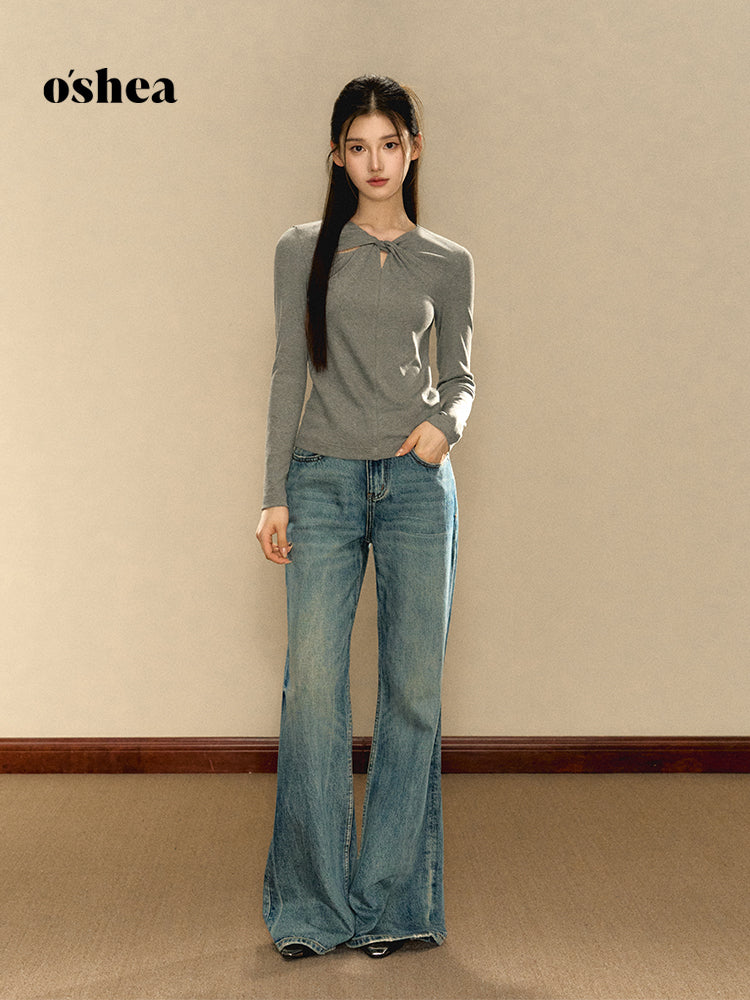 OShea Twisted hollow knitted sweater