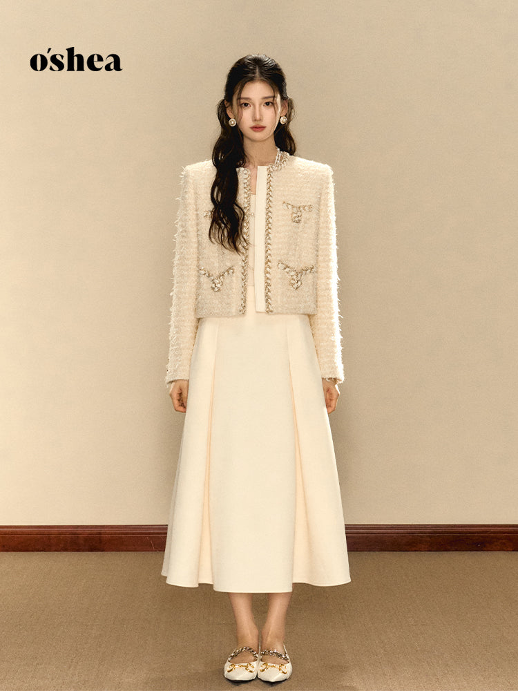 OShea Retro satin midi skirt