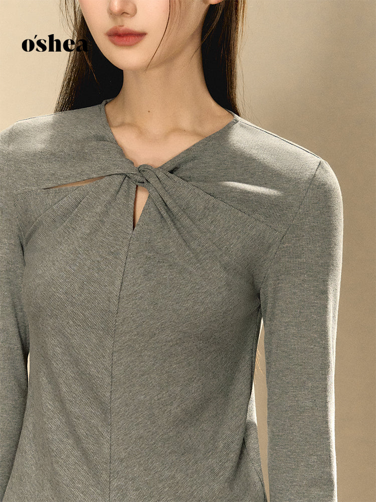 OShea Twisted hollow knitted sweater