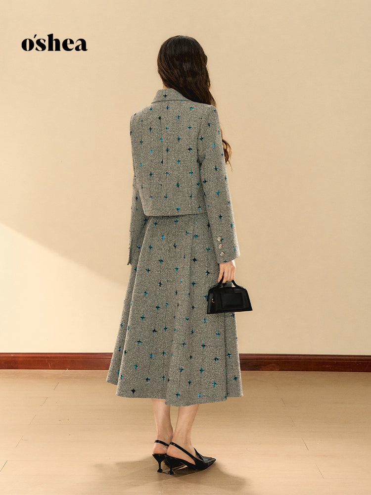 OShea Contrasting suit jacket + skirt set (2length)