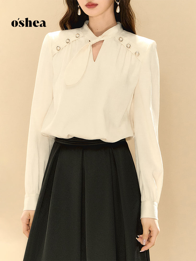 OShea Bead button texture shirt