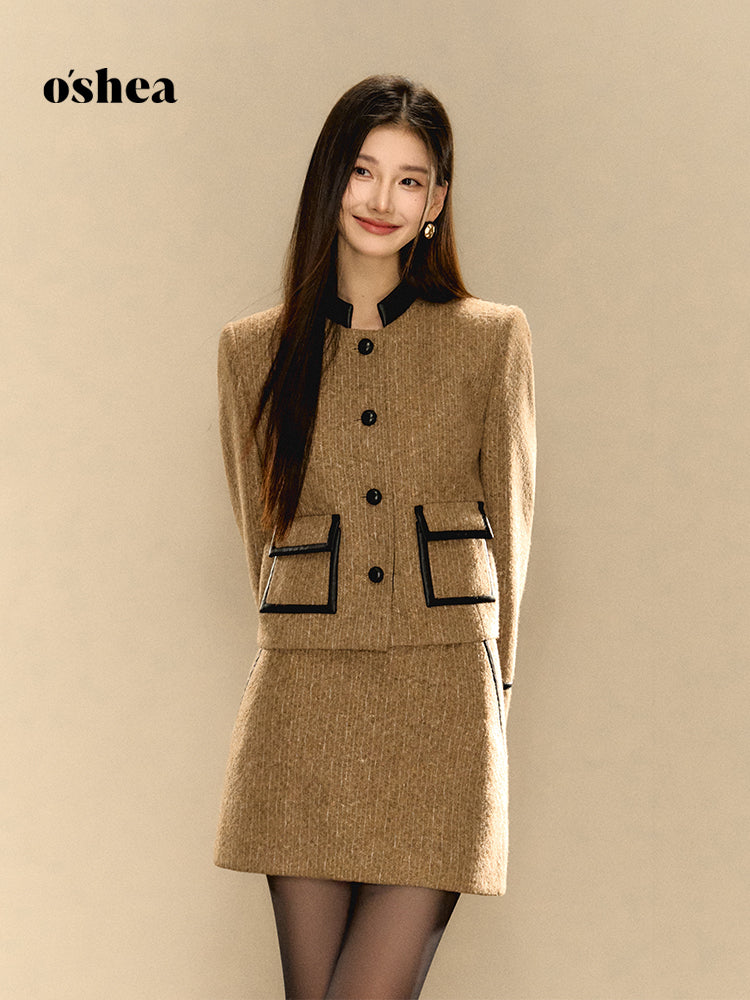 OShea Tea brown short jacket + skirt set (seperate)