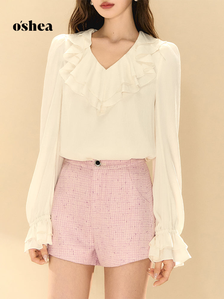 OShea Ruffled V-neck shirt