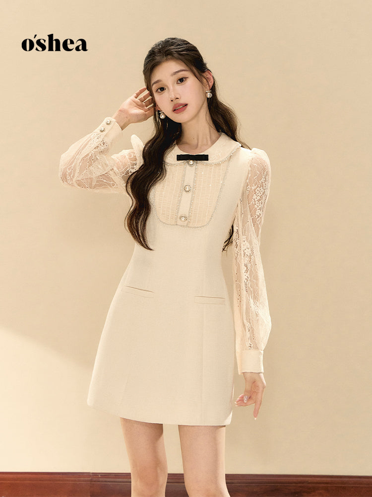 OShea Detachable bow lace dress