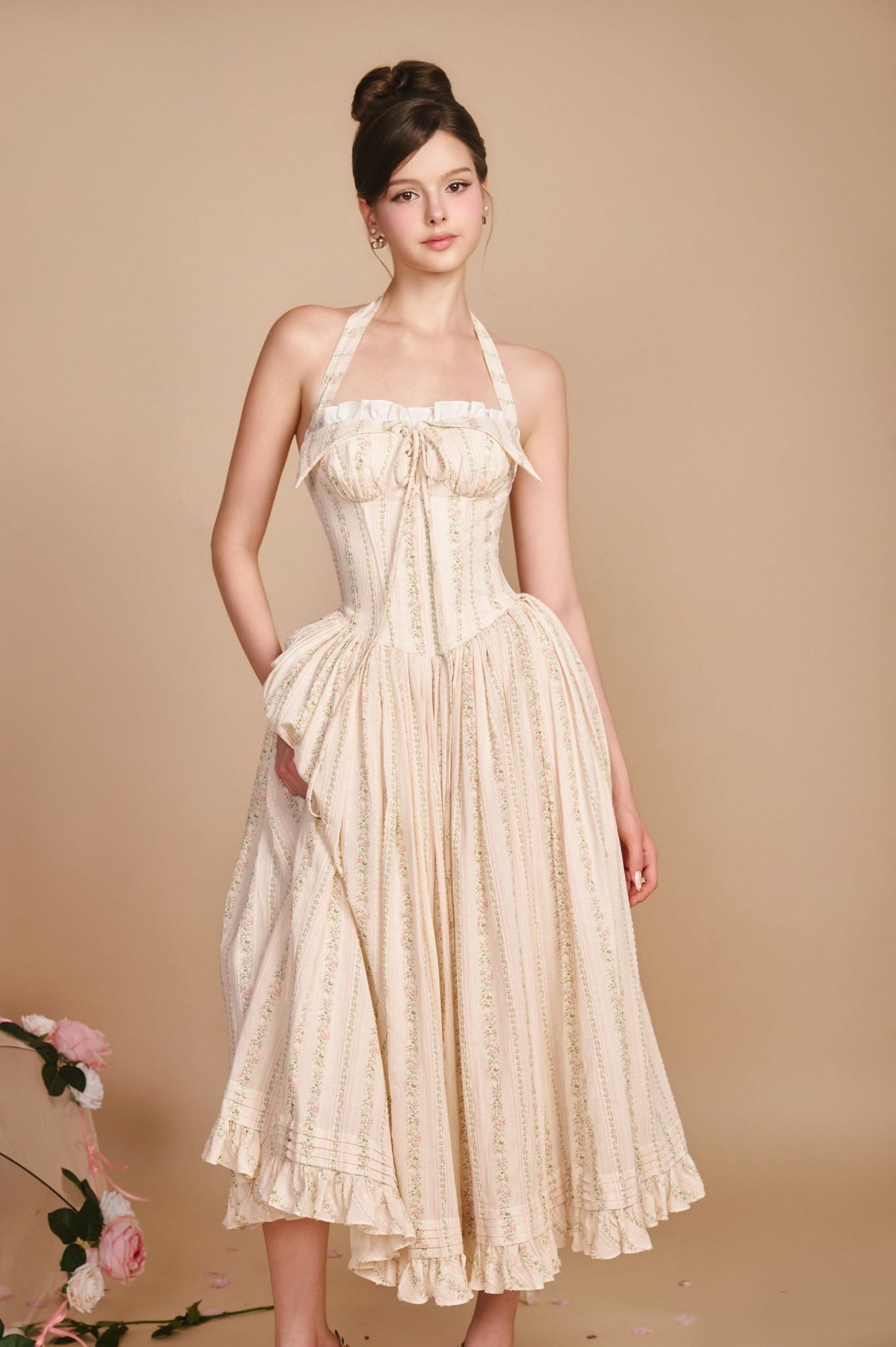Sissy SECRET GARDEN CORSET DRESS - WHITE