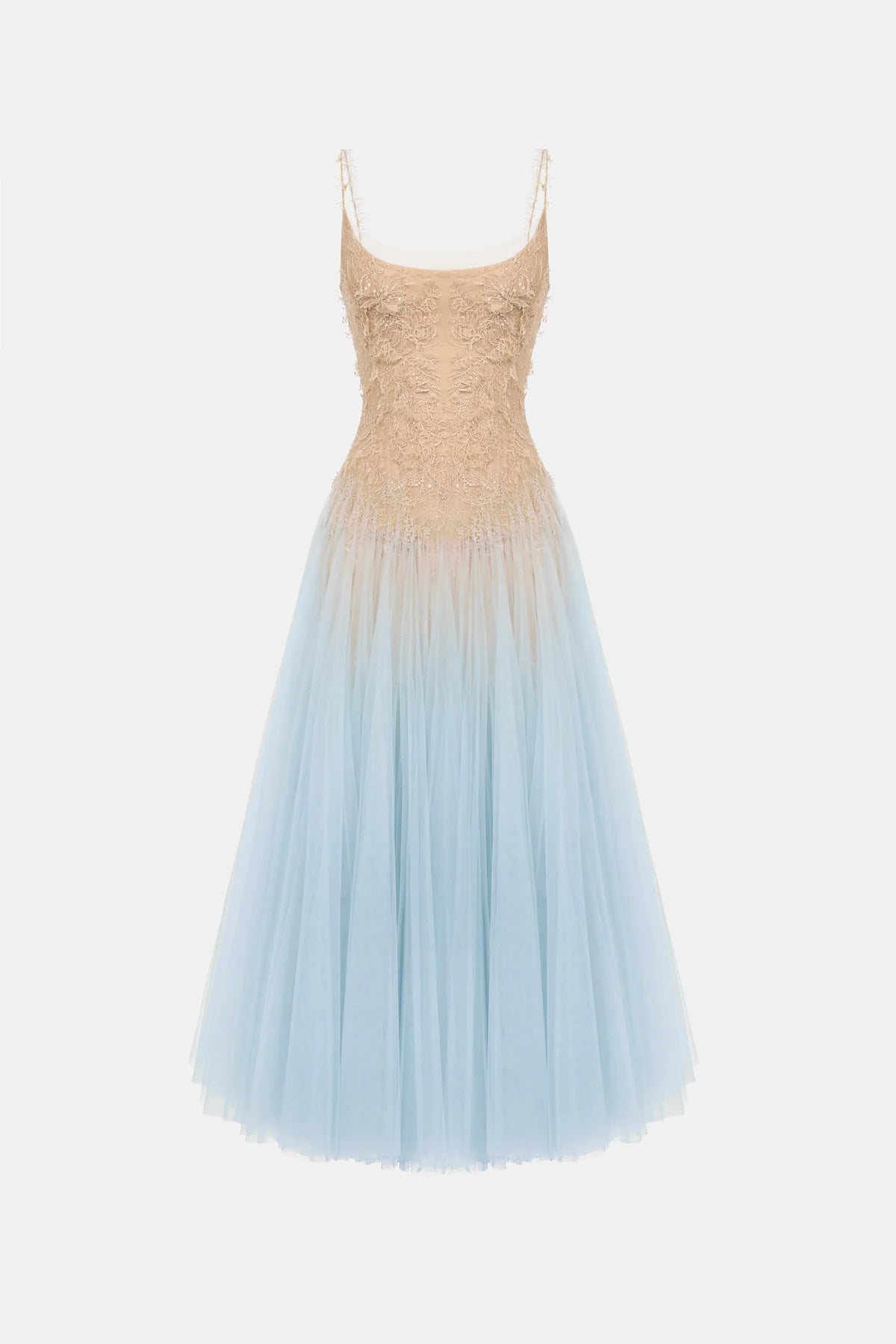 Montsand Blue Ombre Lace Midi Dress