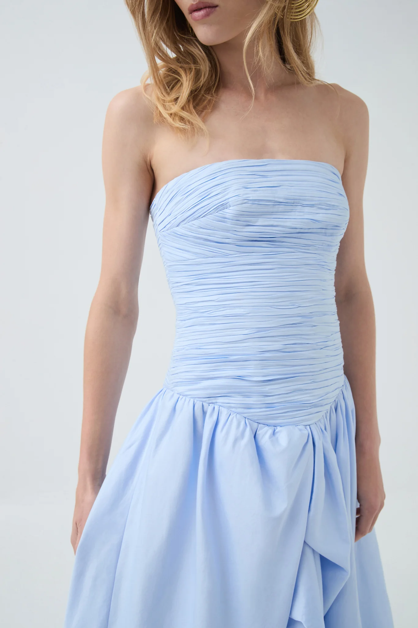 Aje Violette Bubble Hem Maxi Dress(Pearl blue)