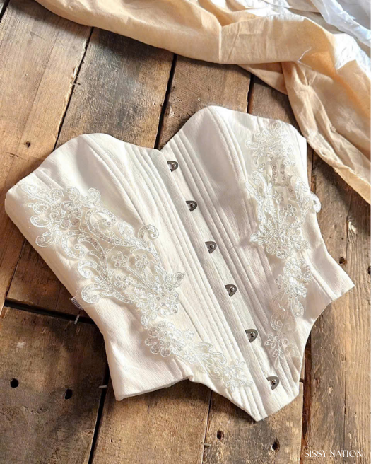 Sissy White Christine Corset Maxi Dress