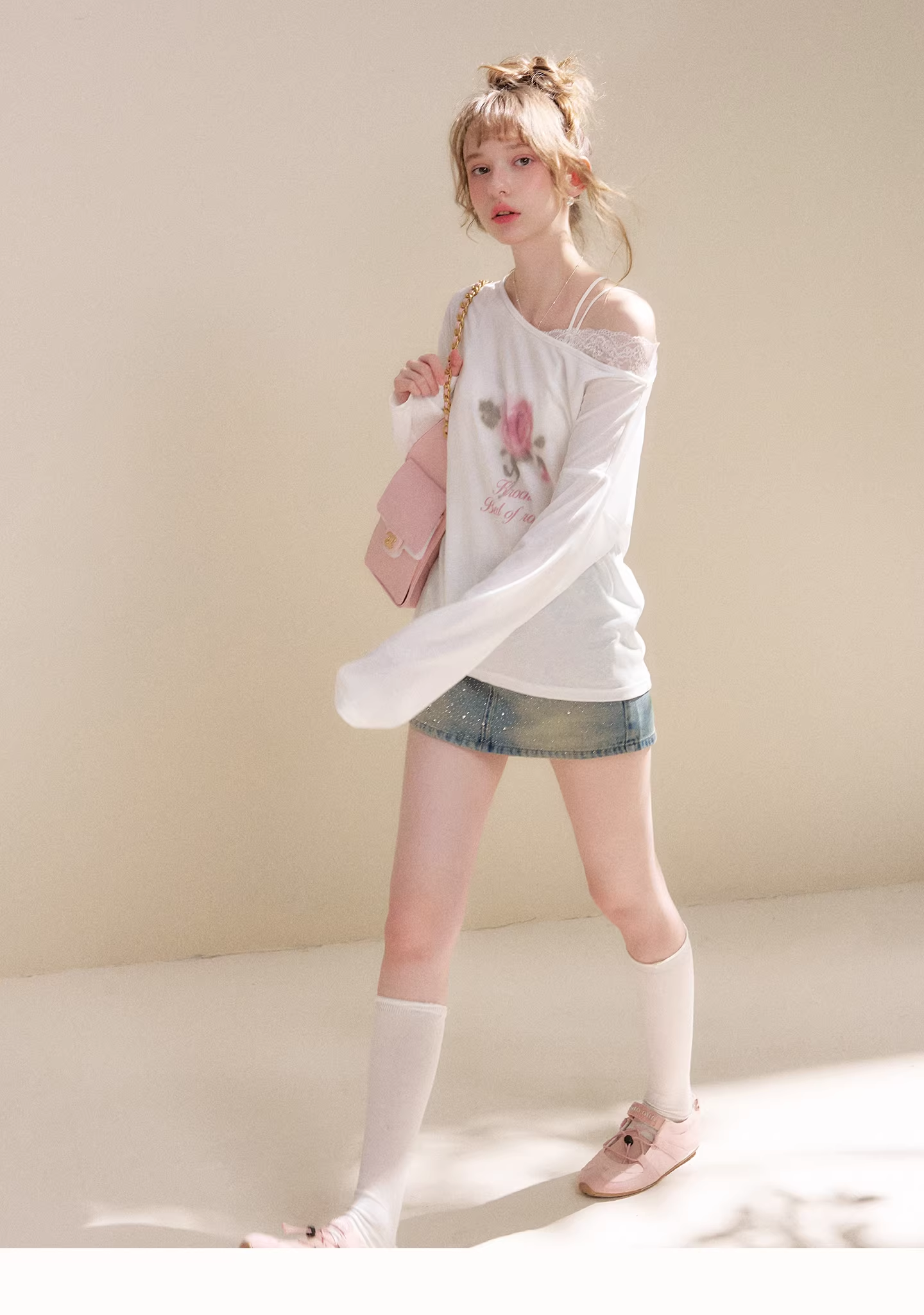 Kroche KE4054 Off shoulder lace top