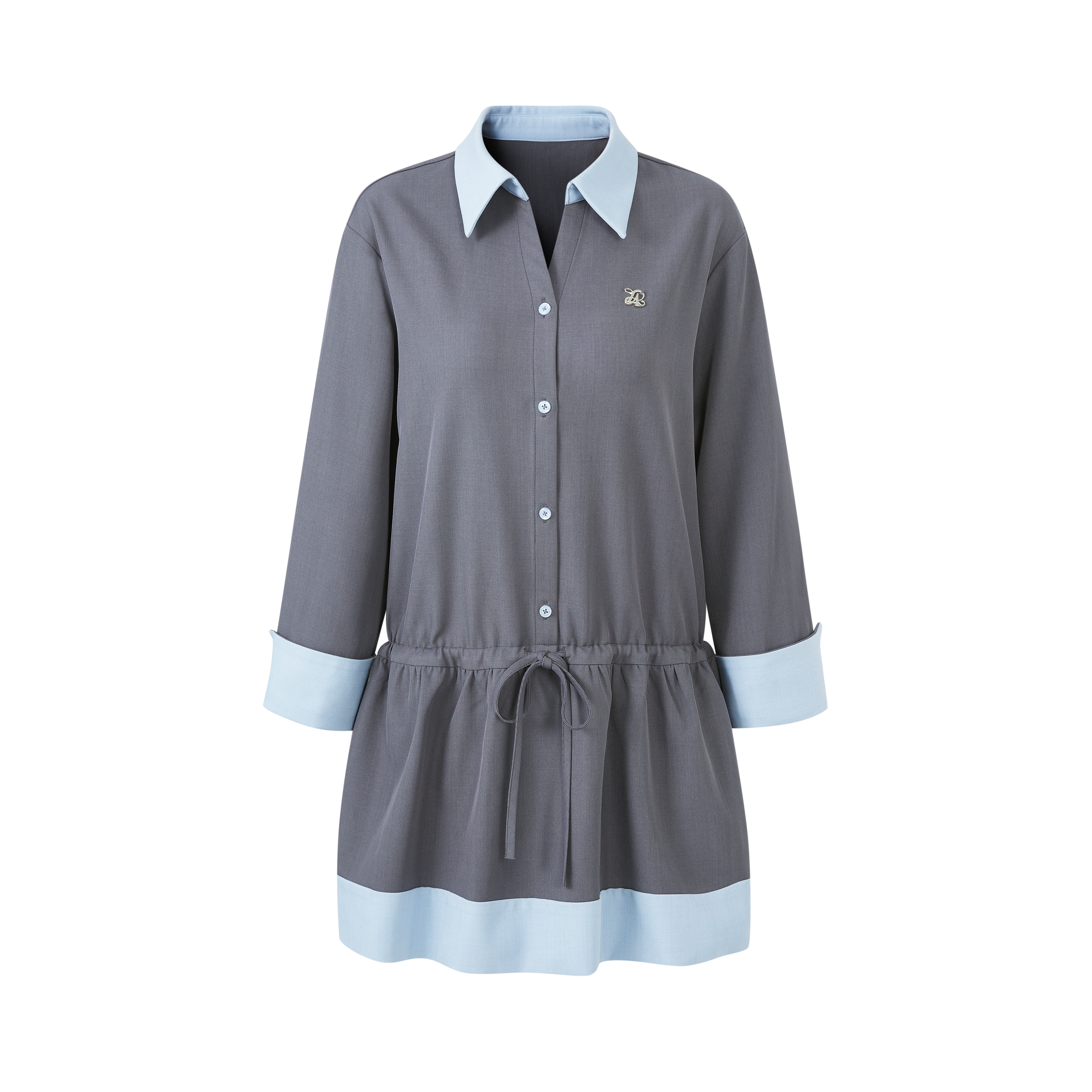 Lafreedom LAC350117 Color blocking patchwork shirt dress