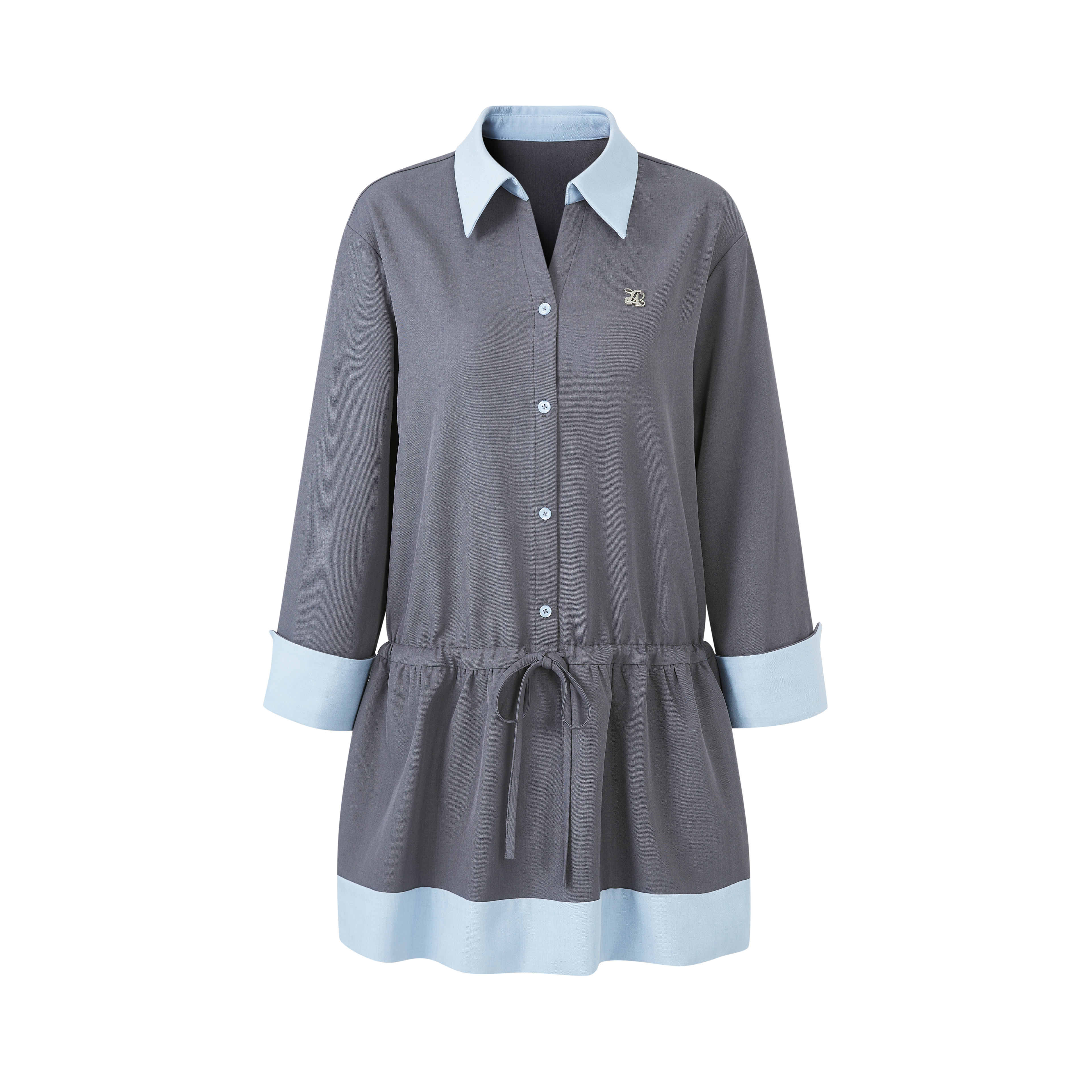 Lafreedom LAC350117 Color blocking patchwork shirt dress
