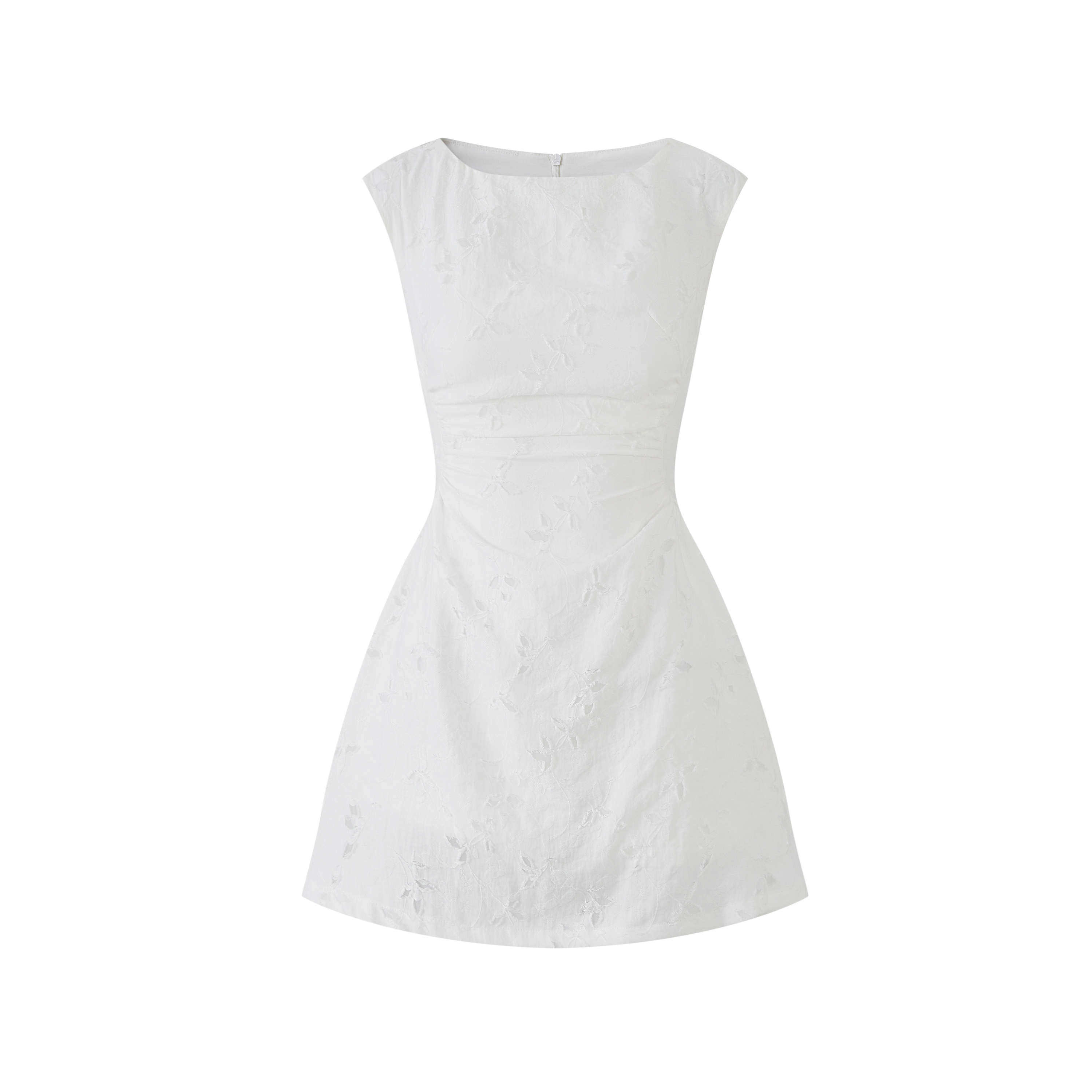 Lafreedom LAF360407 Solid color jacquard slim fit waist cinching dress