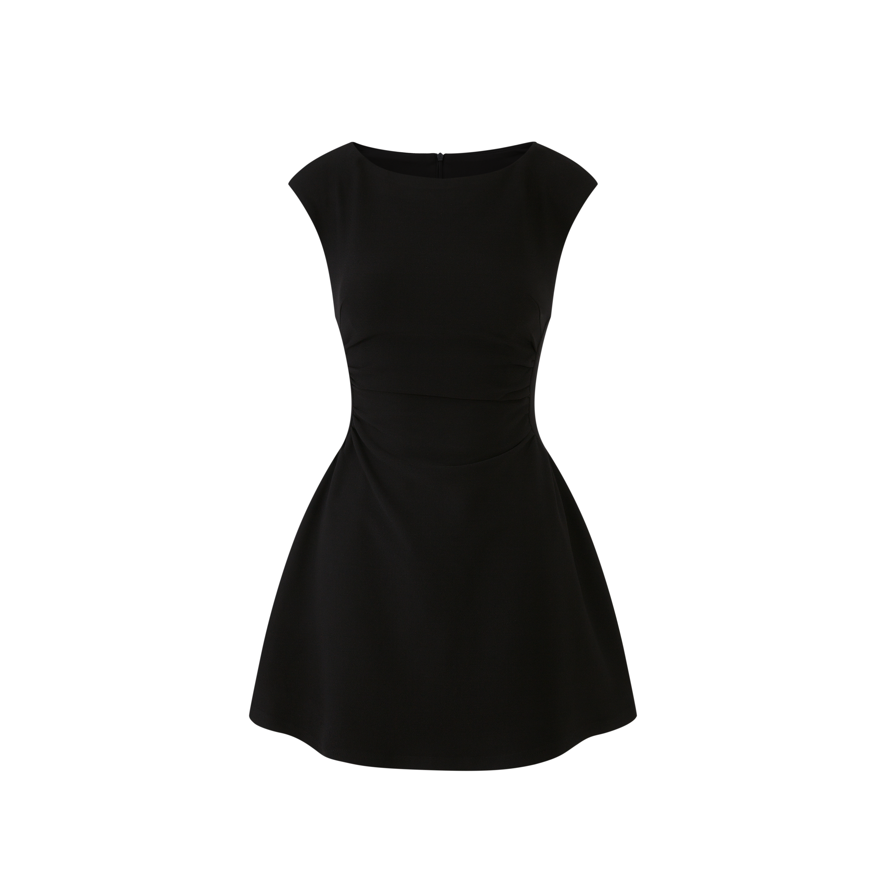 Lafreedom LAF360407 Solid color jacquard slim fit waist cinching dress