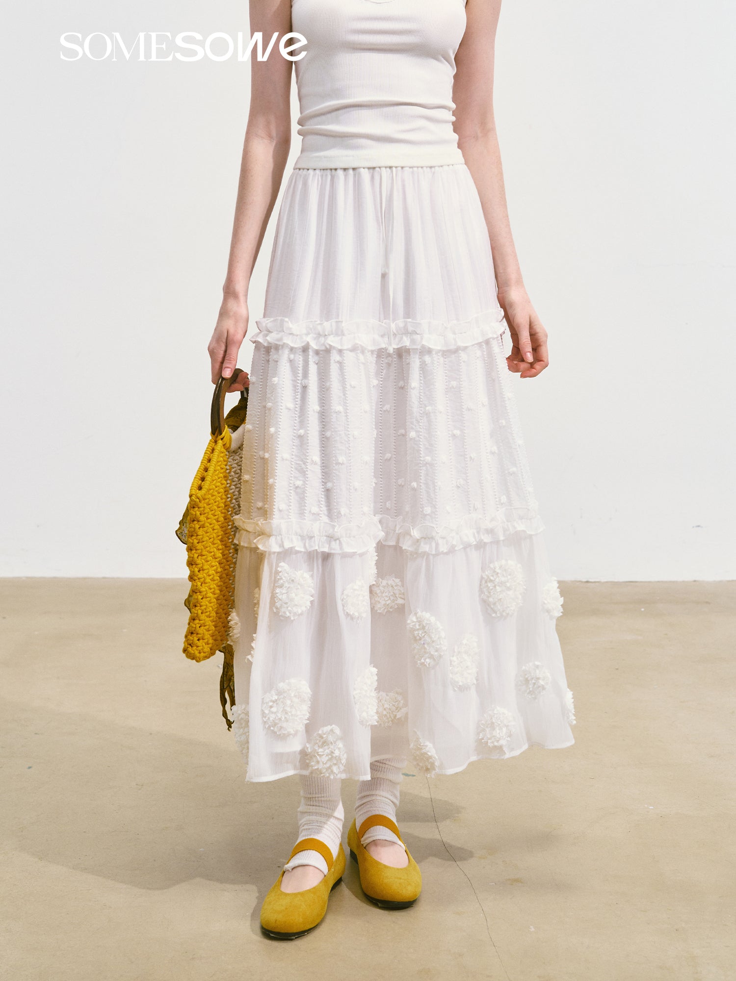 SOMESOWE S2508102 Multi layered fluffy skirt