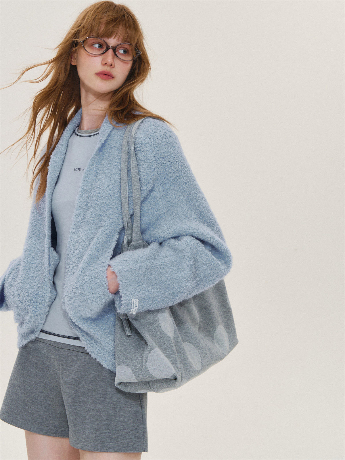 Asgony ASG26568 Soft Loop-Yarn Batwing Cardigan