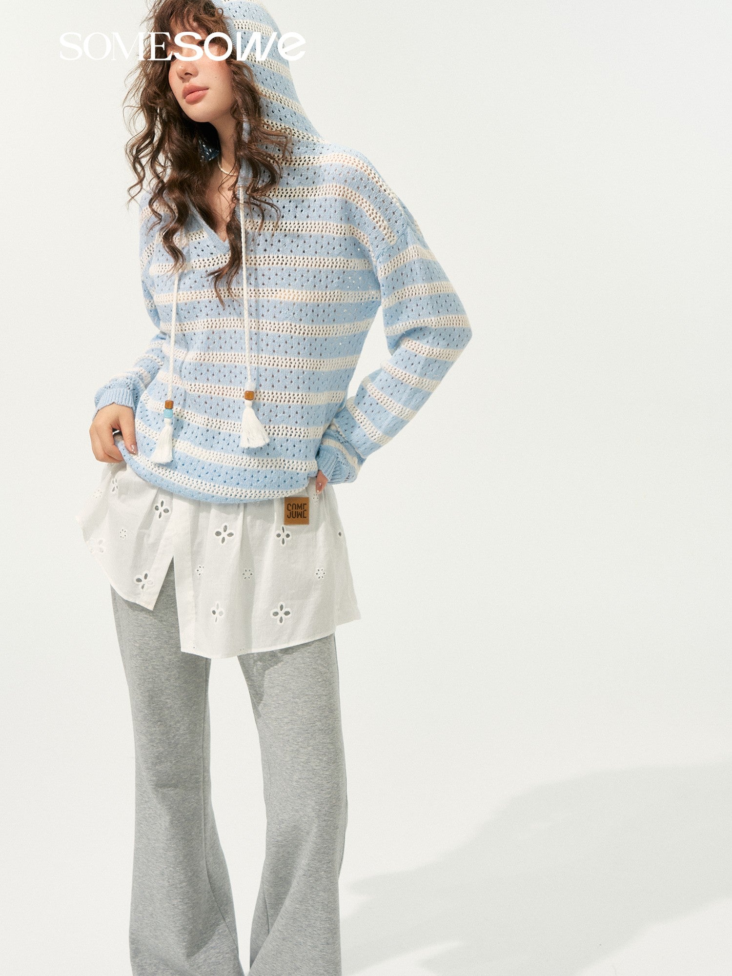 SOMESOWE S2508184 Nautical style hooded sweatshirt