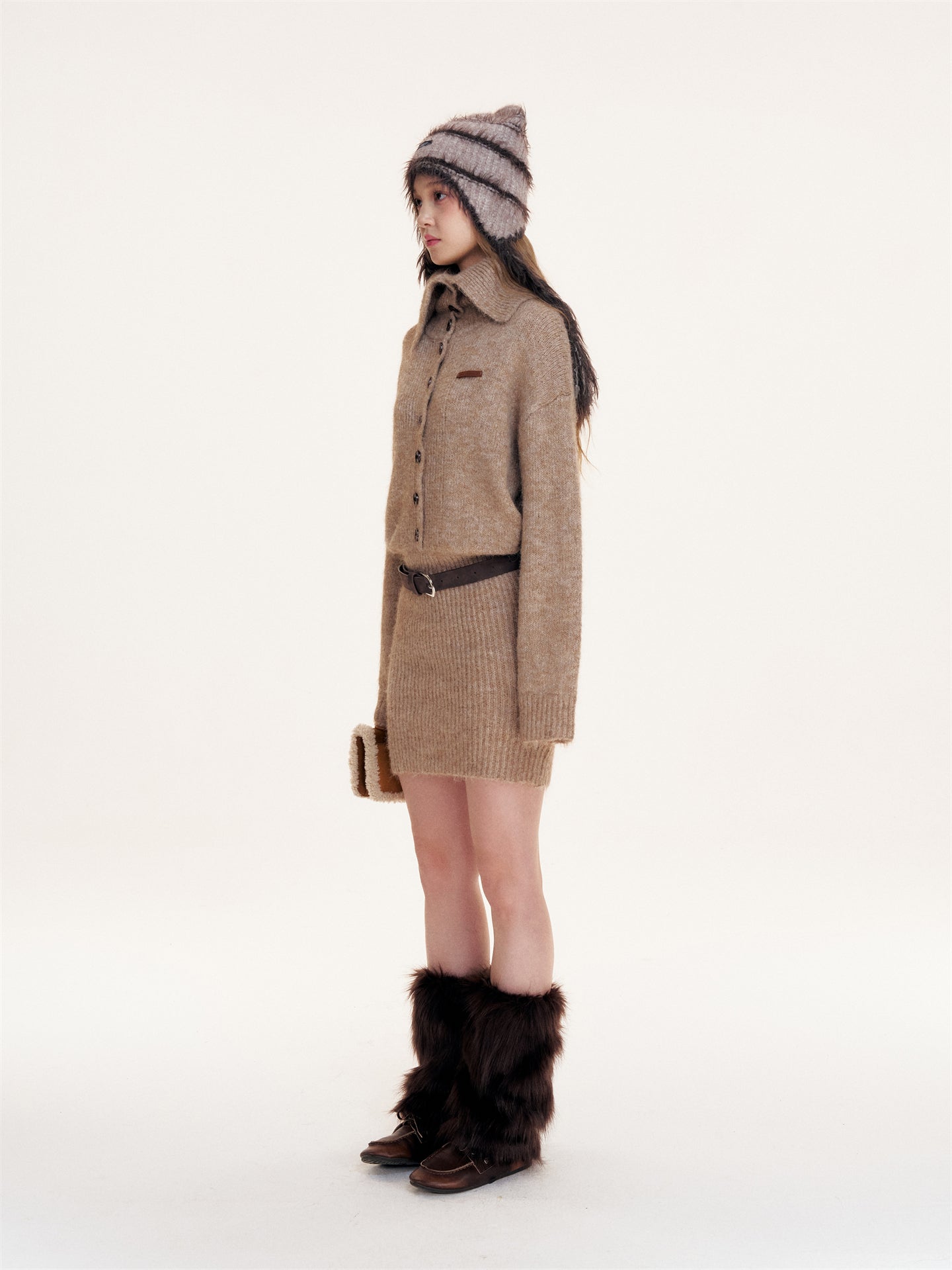 16DEWS 16D25395 Slim fit long sleeved knitted dress