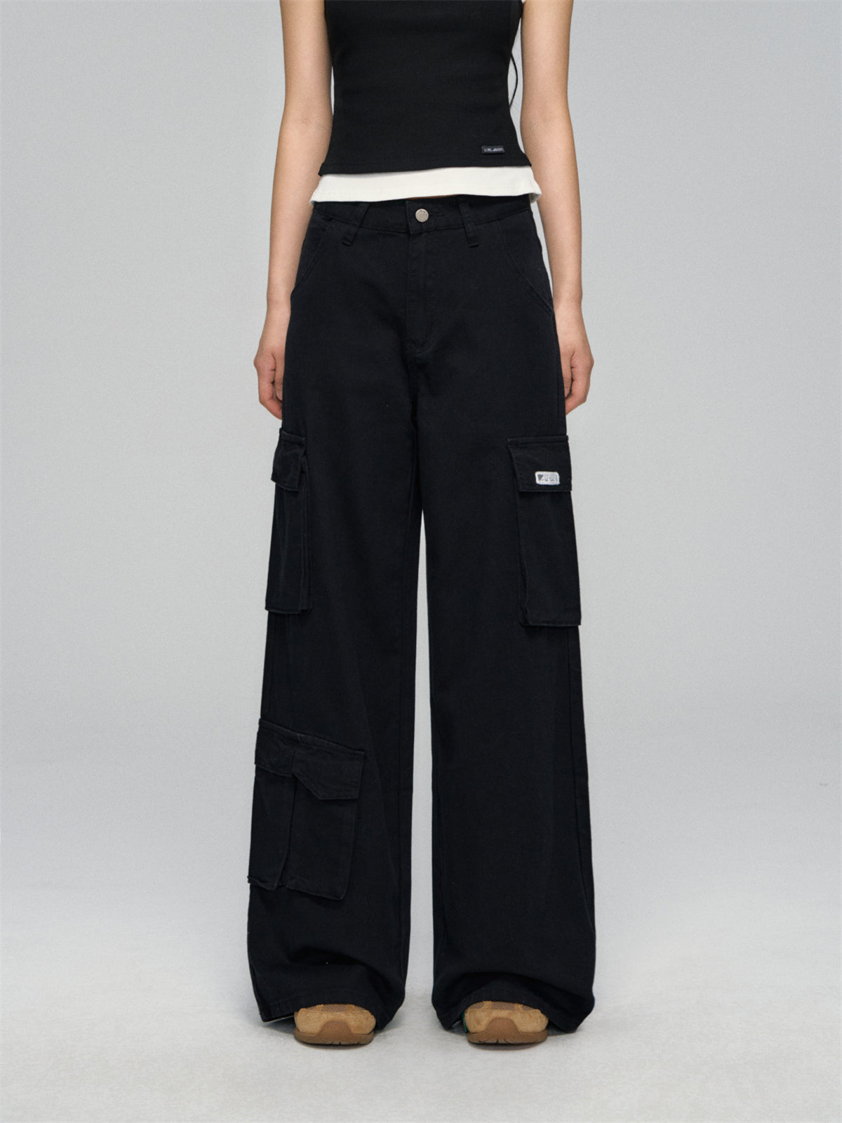 AsGony ASG25153 Wide leg workwear straight leg jeans (3color)