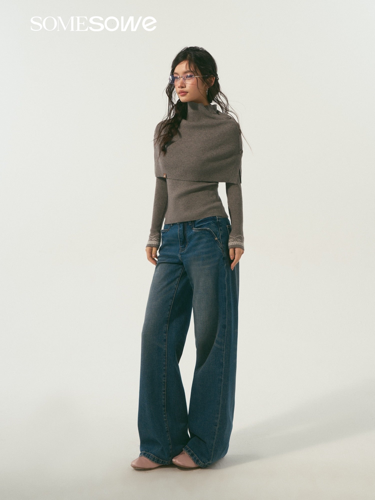 SOMESOWE S2509010 Nomadic style make old washed denim jeans