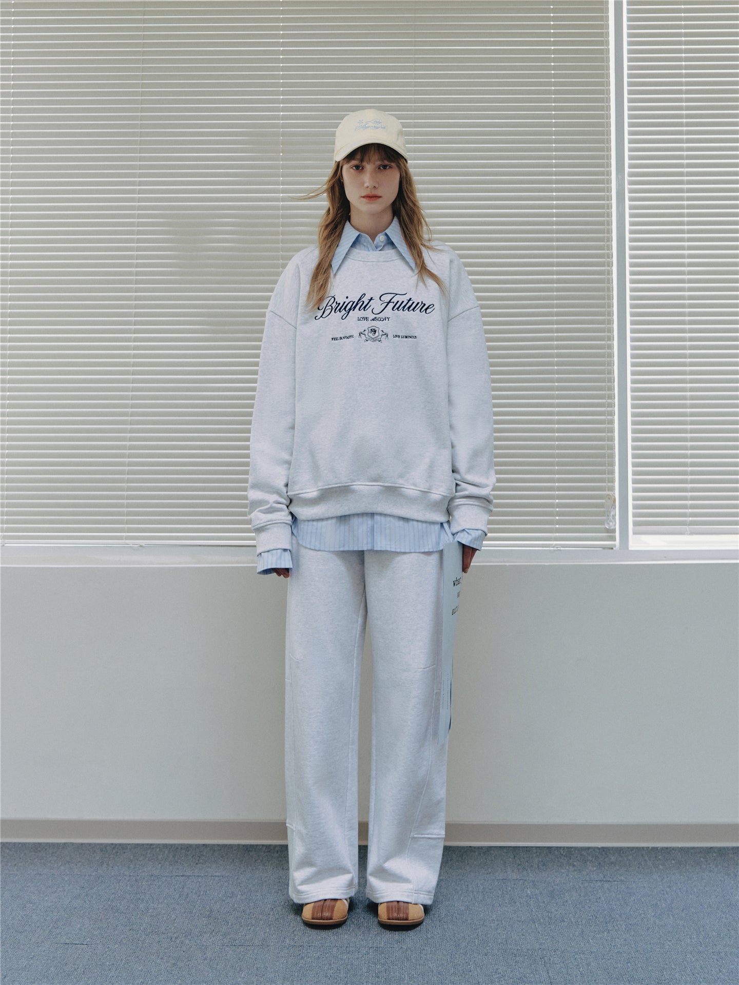 Asgony ASG26538 Elastic Drawstring Paneled Barrel Sweatpants