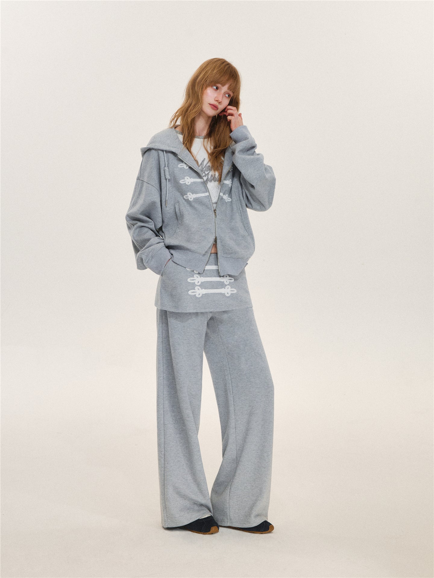 Asgony ASG26632 & ASG26633 Hoodie Jacket & Faux Layered Low-Rise Sweatpants