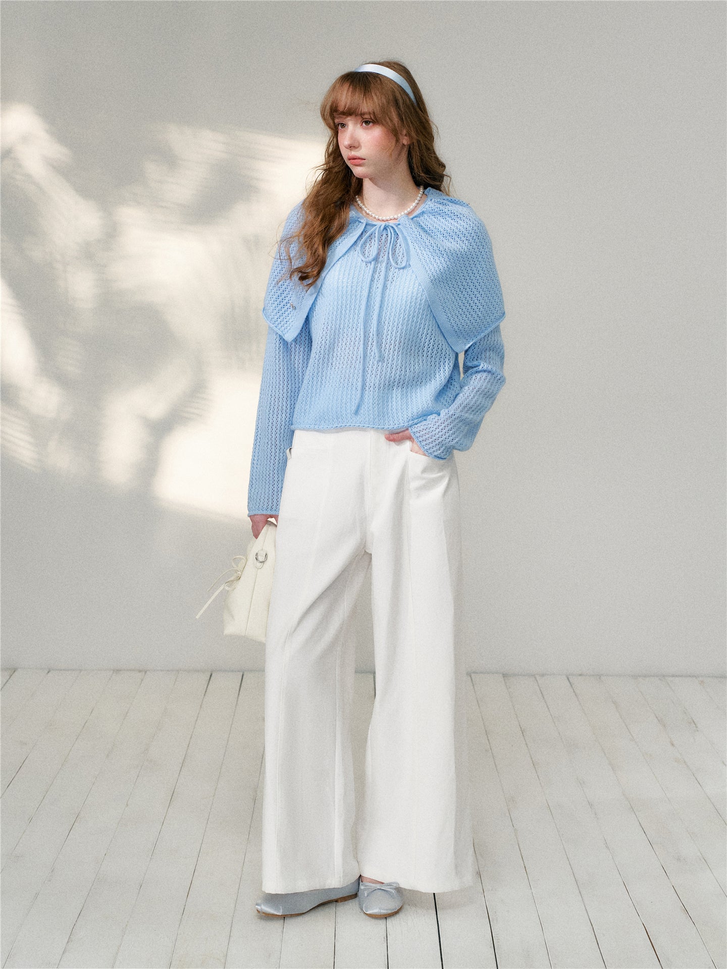 16DEWS 16D26079 Split design high waisted loose casual pants
