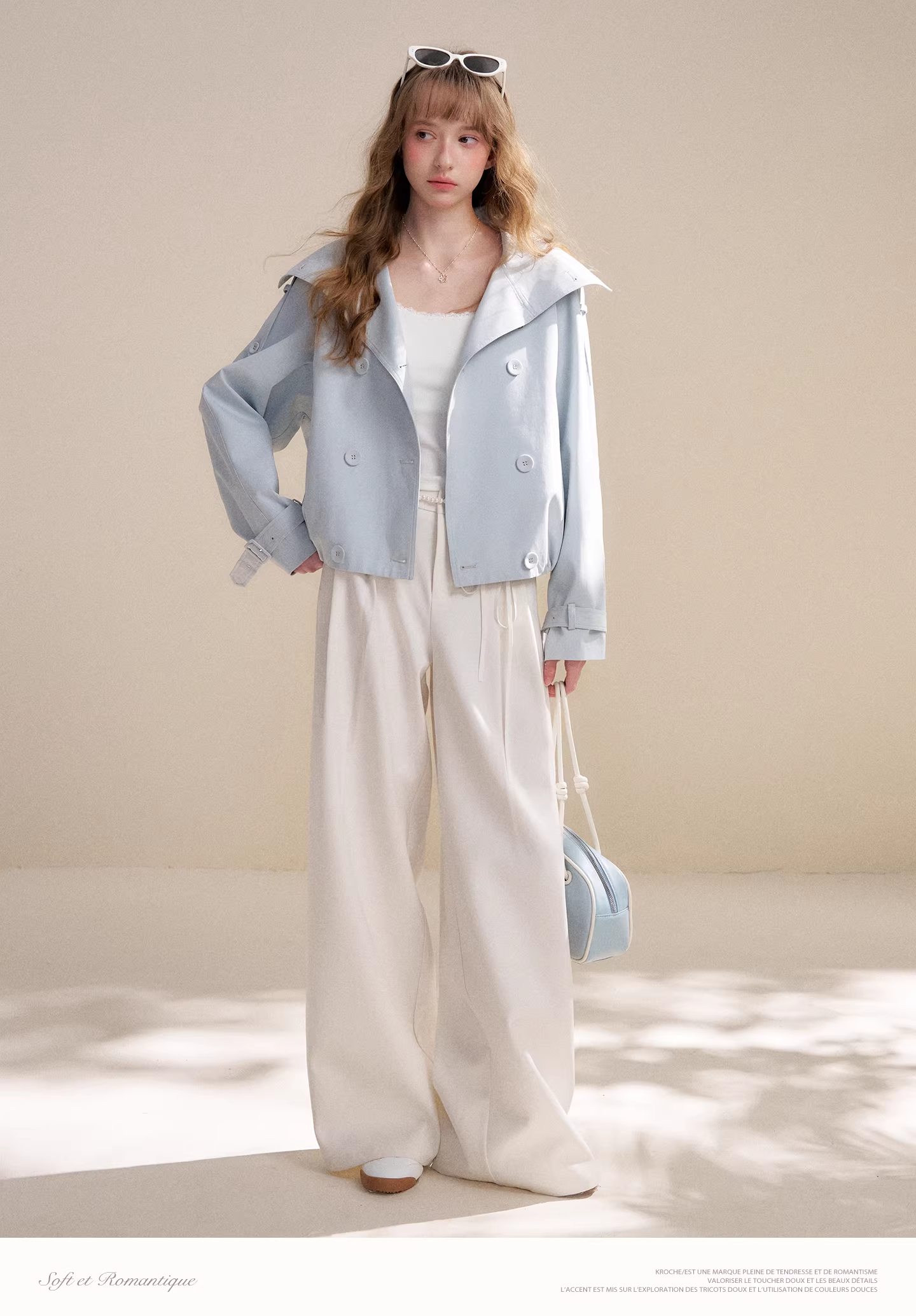 Kroche KZQ2021 Double breasted short windbreaker jacket