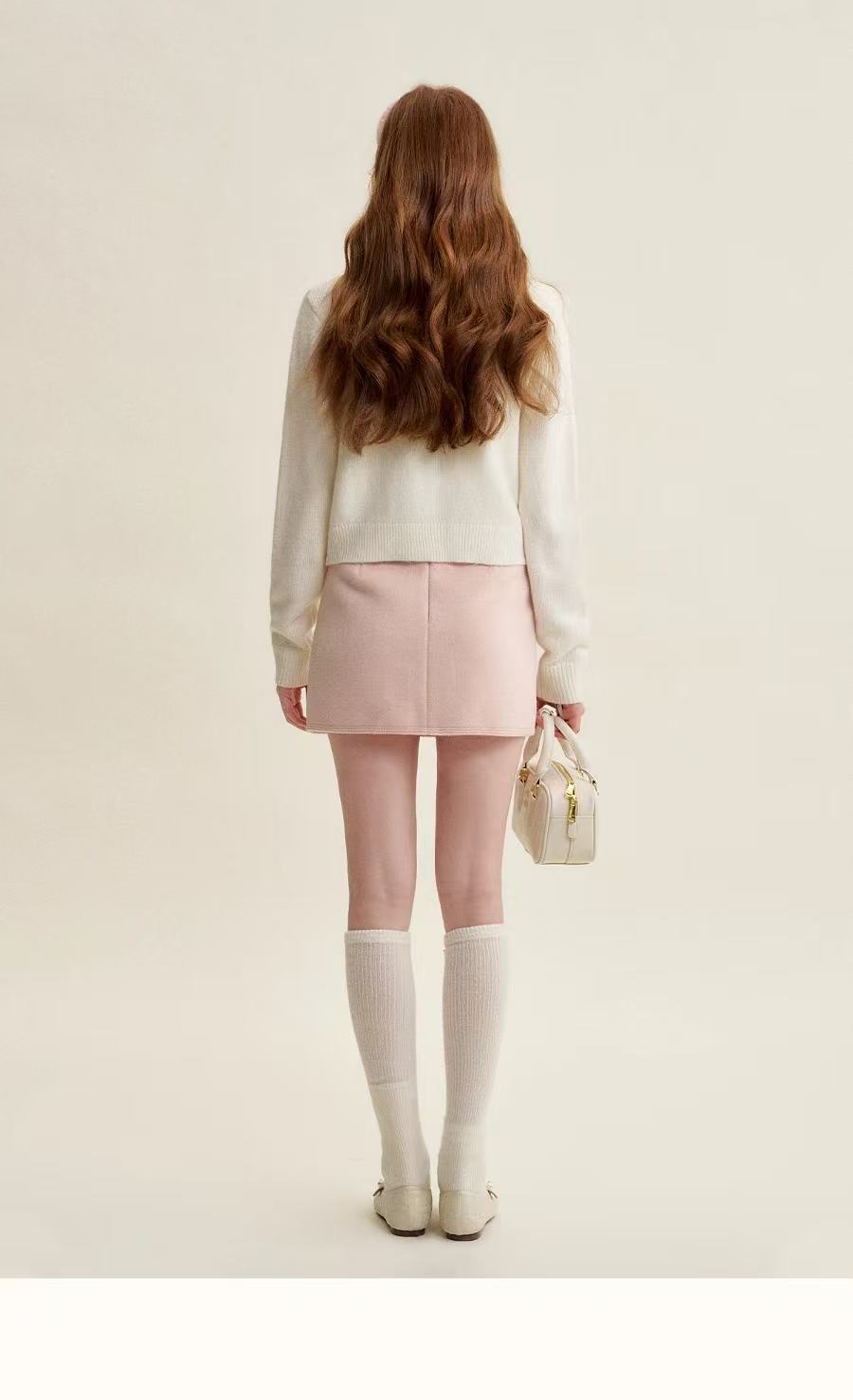 Kroche Wool blend peach pink skirt