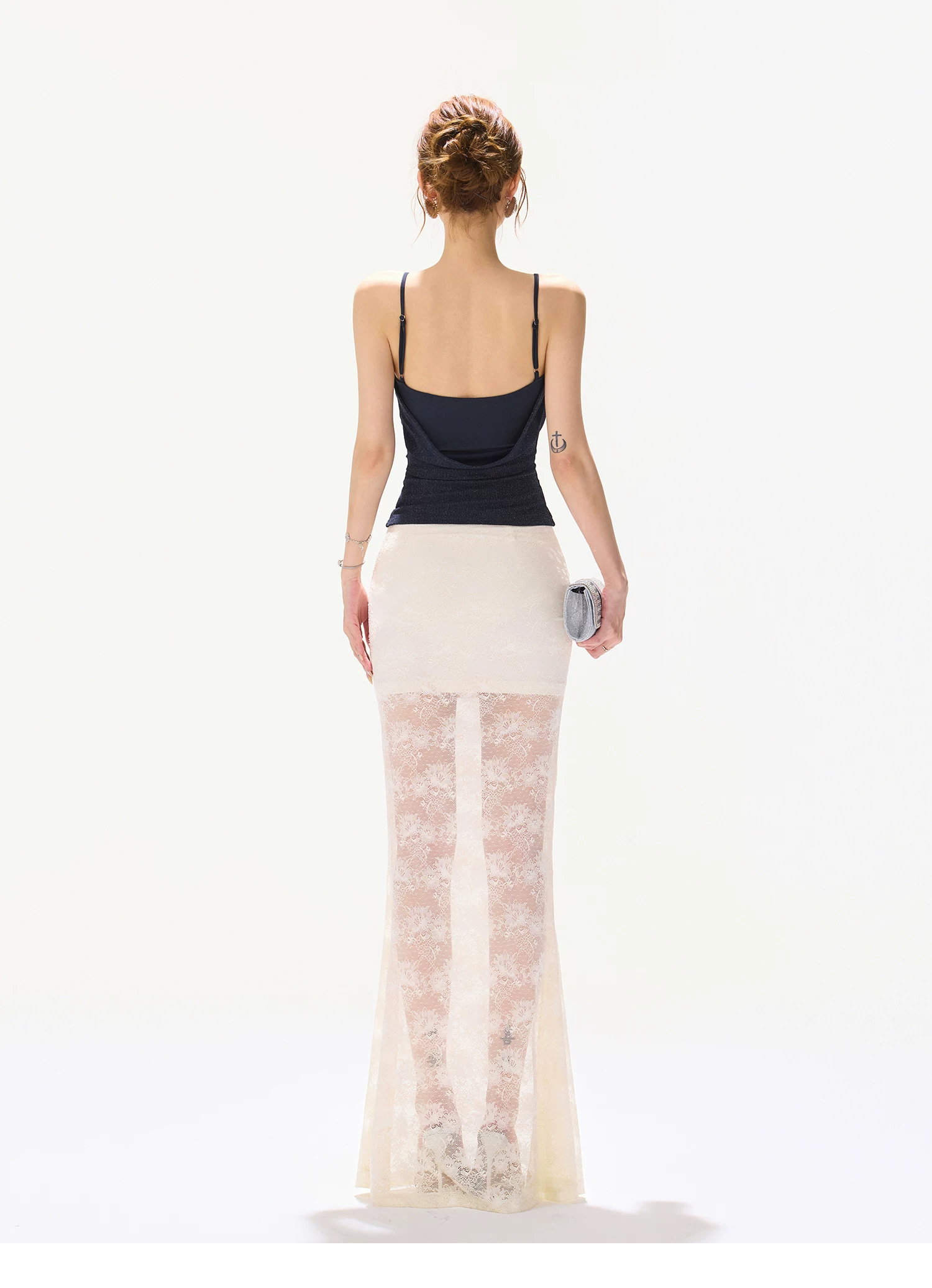 CYNR Sequin Cowl Neck Cami Top