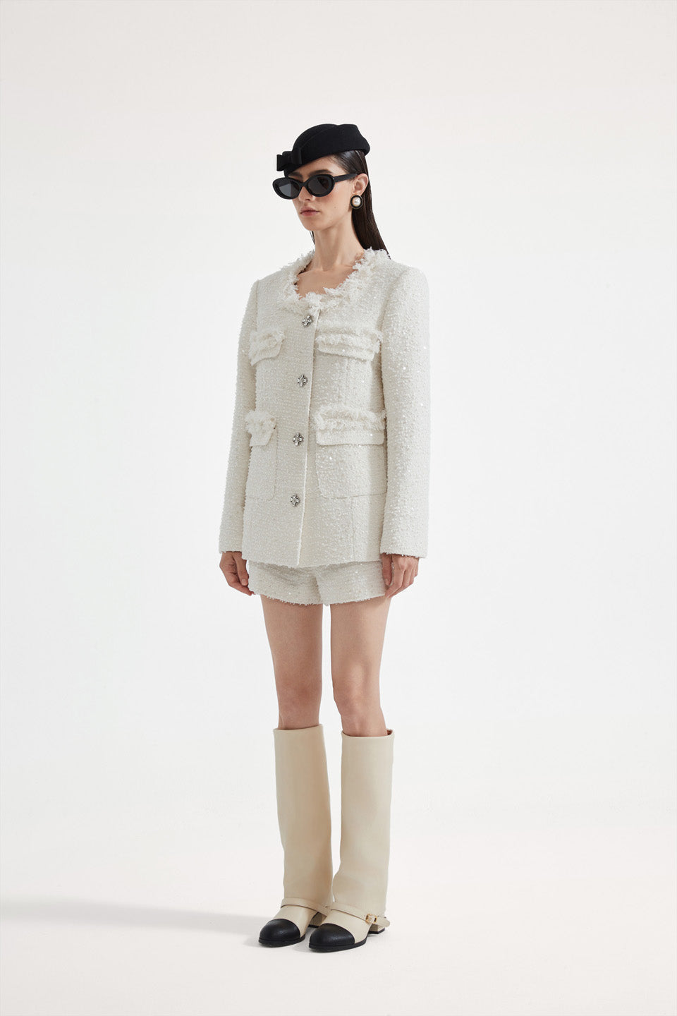 Kingwen White tweed jacket