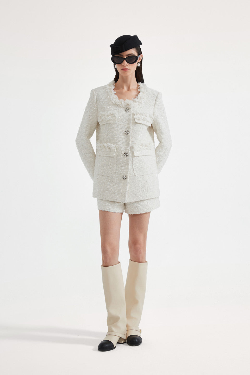 Kingwen White tweed jacket