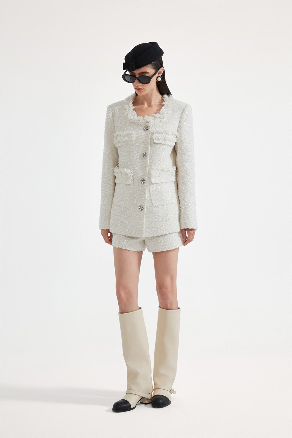 Kingwen White tweed jacket