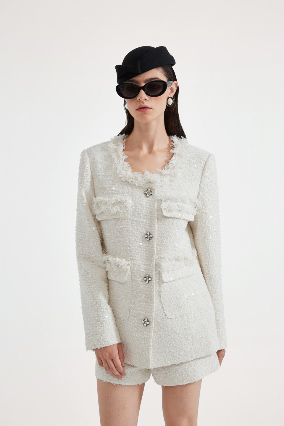 Kingwen White tweed jacket