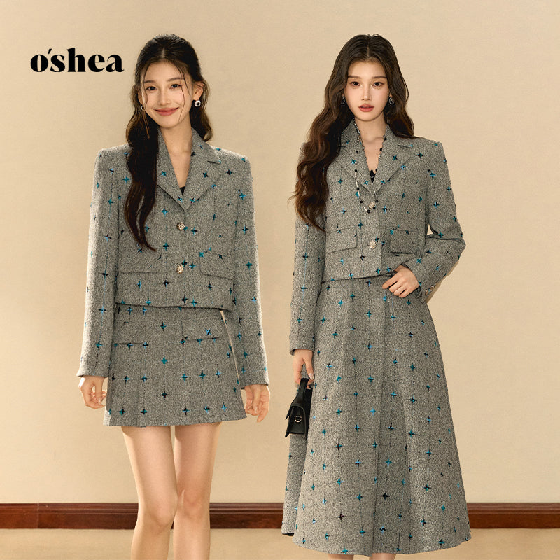 OShea Contrasting suit jacket + skirt set (2length)