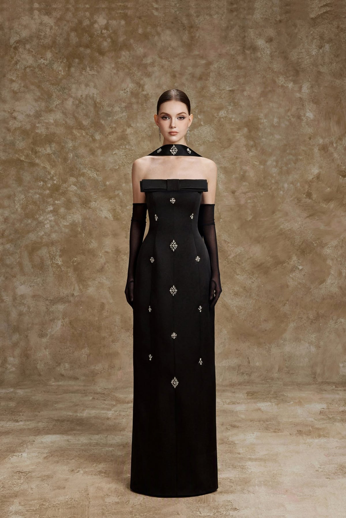 LAMORIS SERENA FLOOR LENGHT DRESS-Black