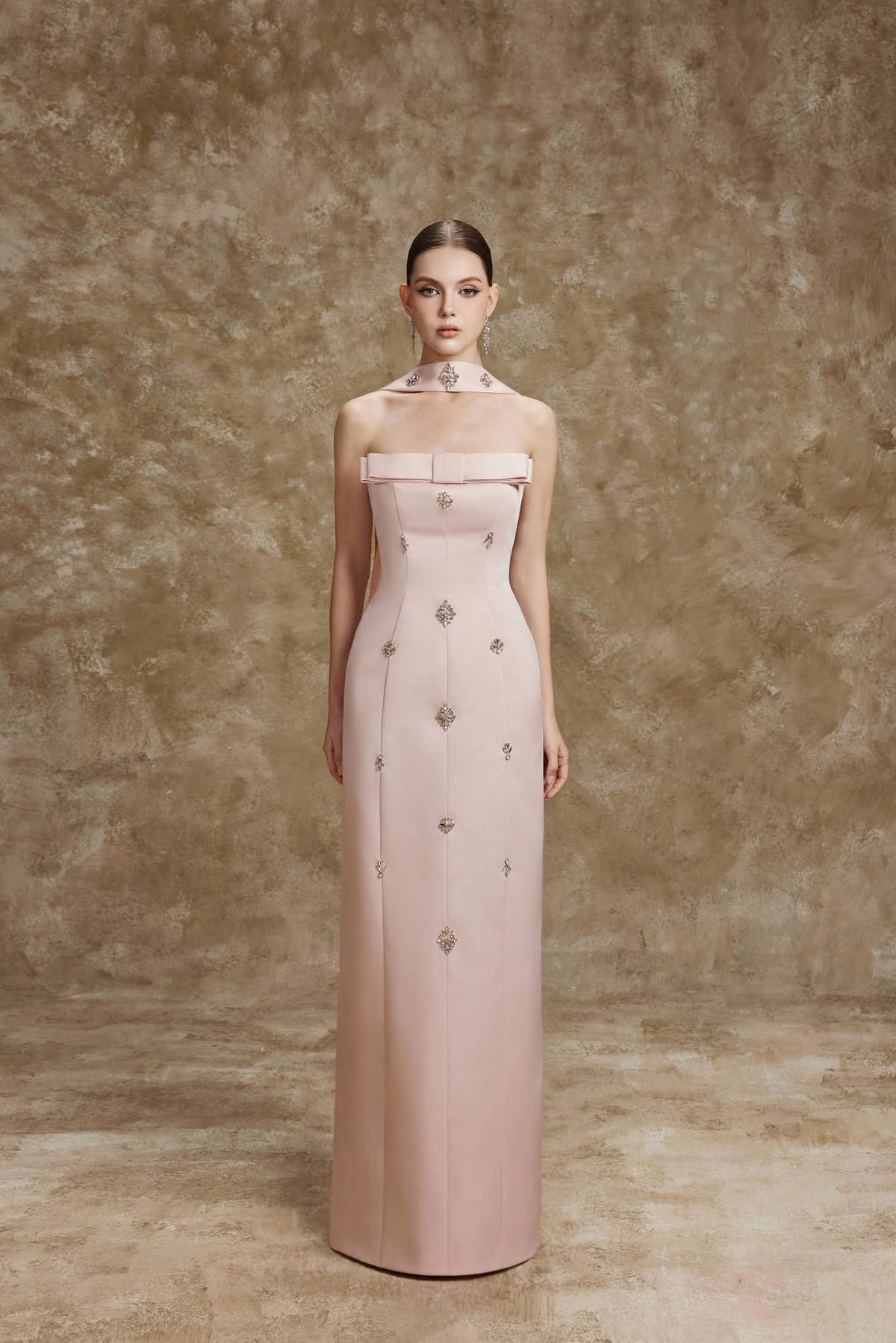 LAMORIS SERENA FLOOR LENGHT DRESS-Pink