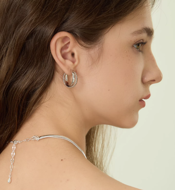 ARSIS Snake bone double-layer earrings