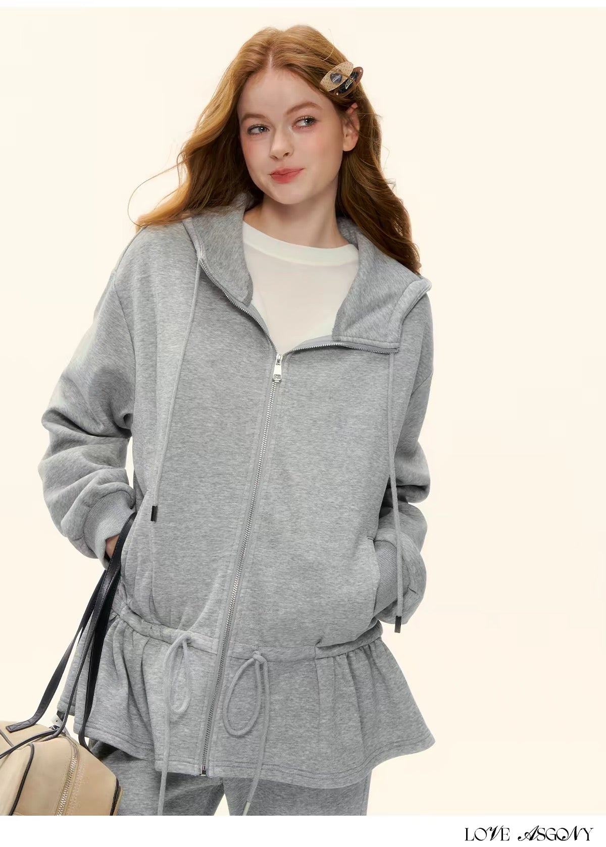 AsGony ASG25581 Ruffle Hoodie Set(SEPERATE)