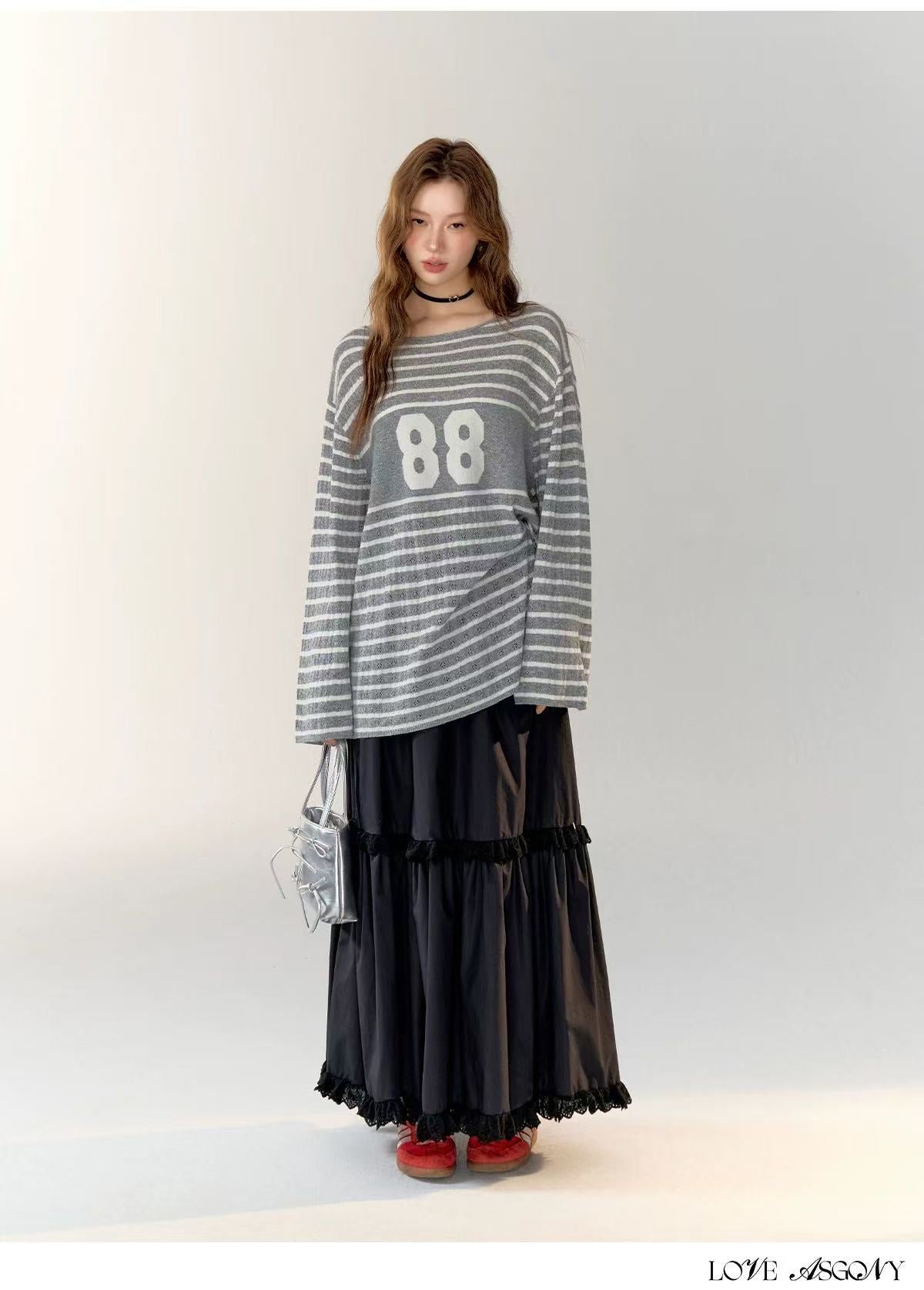 AsGony ASG24724 Striped knitted top