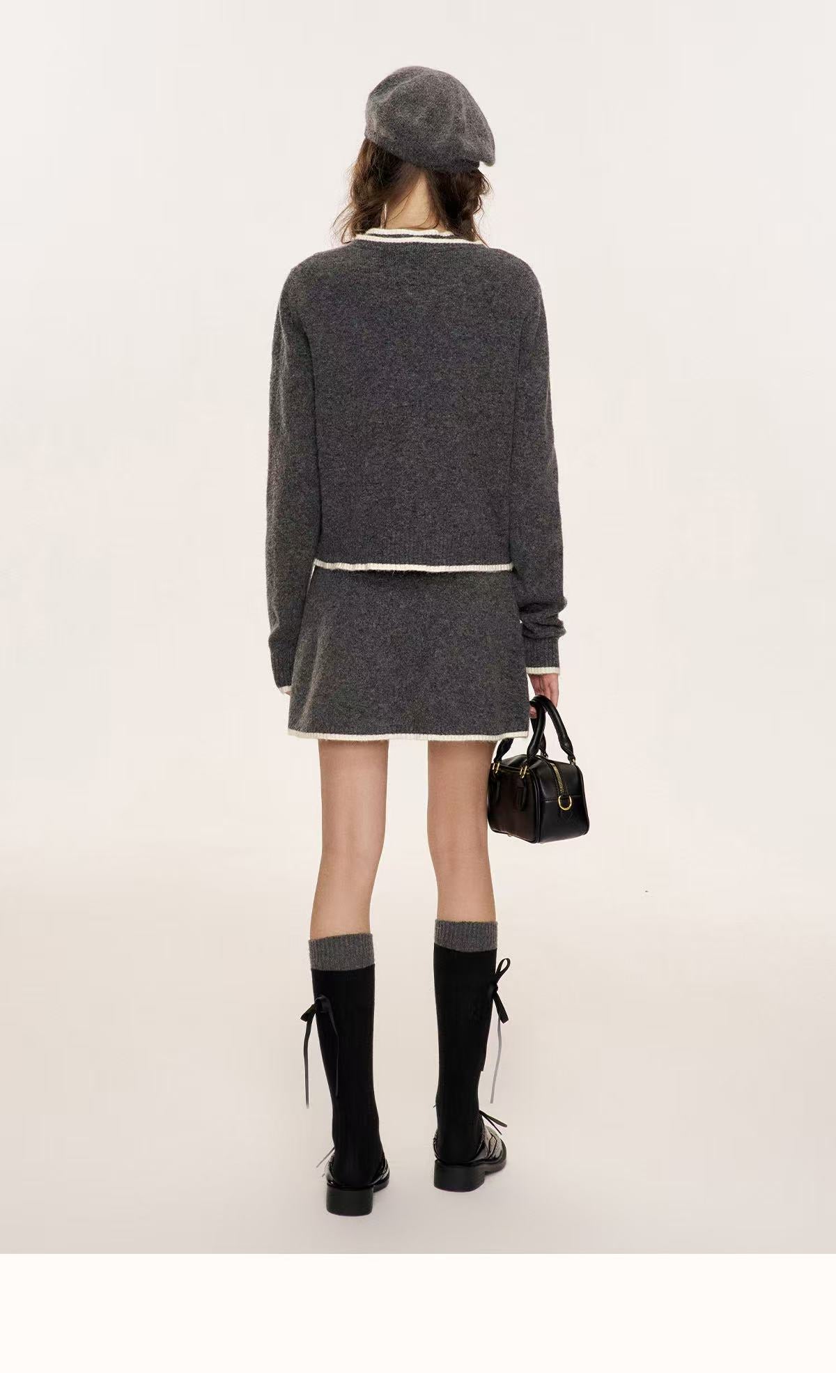 Kroche Wool blend knit three piece set