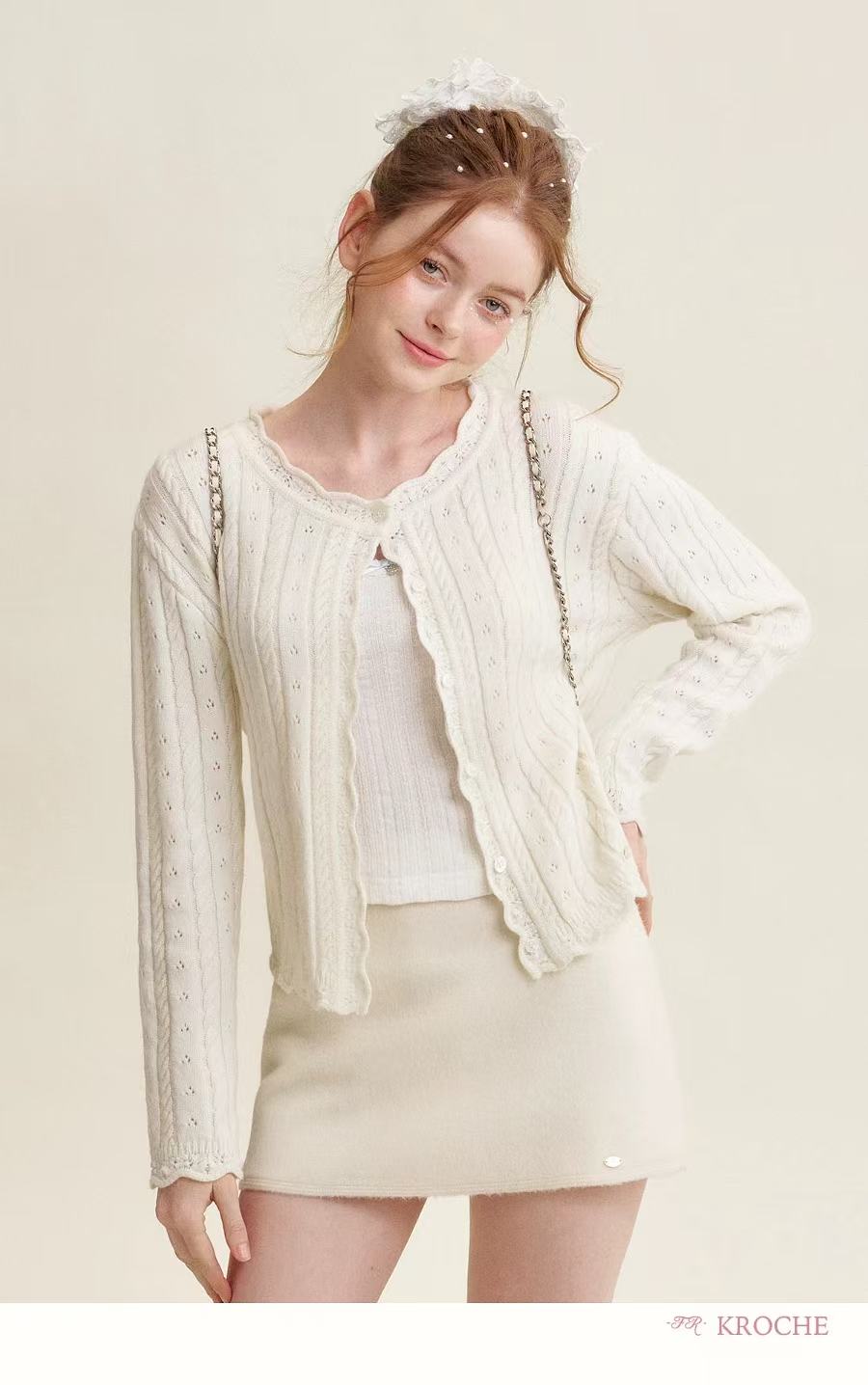 Kroche Hollow out knit cardigan