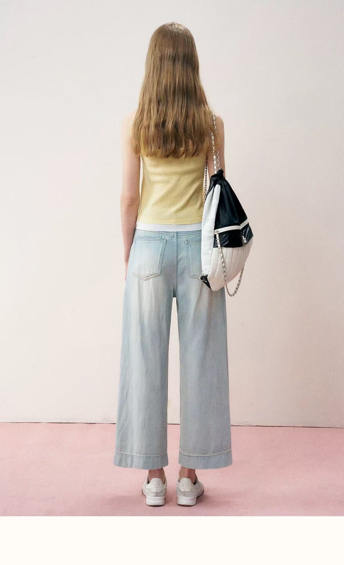 Kroche Bow tie wide leg jeans