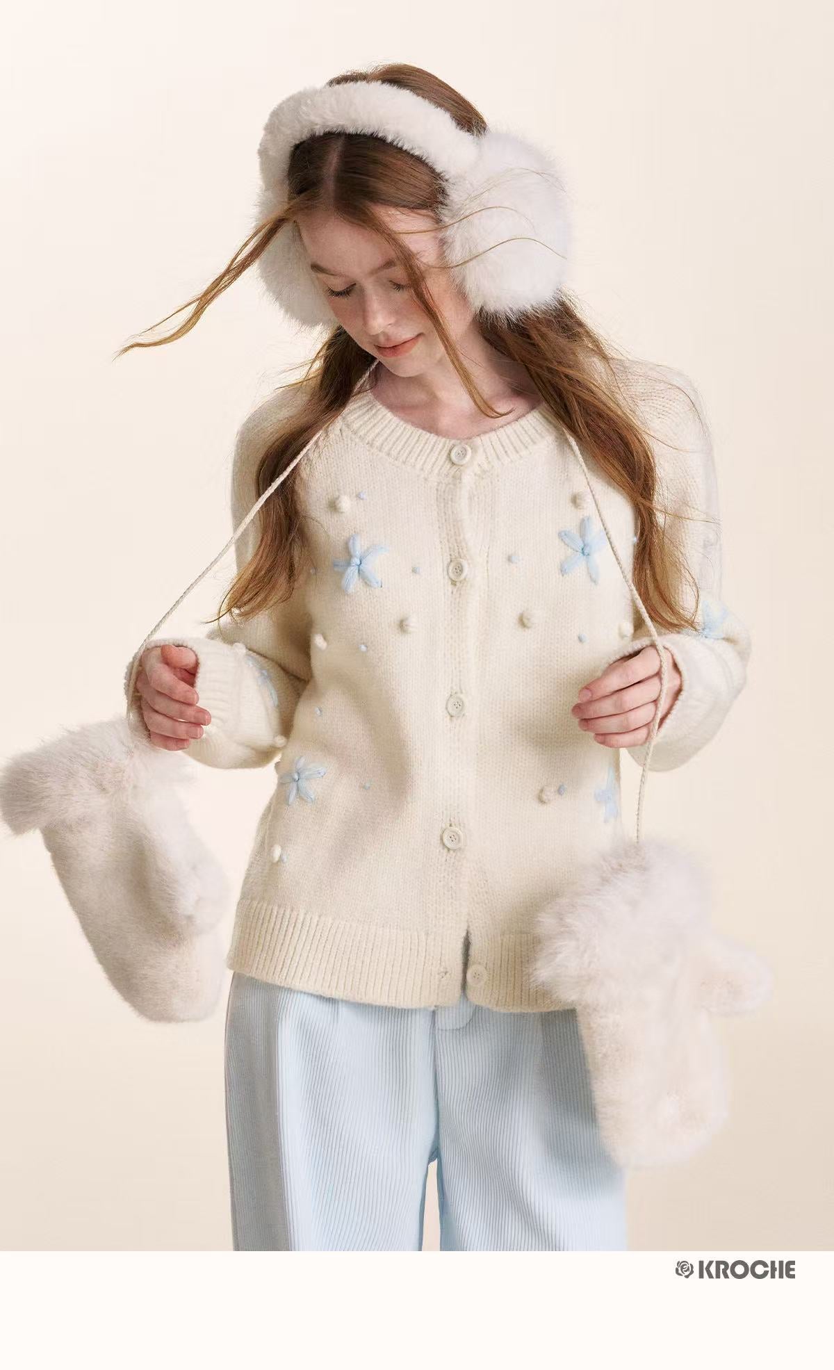 Kroche Embroidered snowflake cardigan