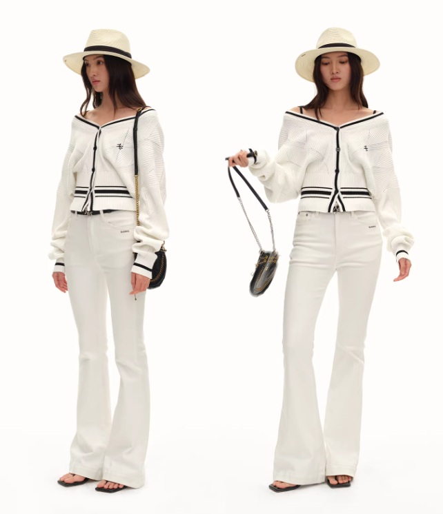 NAWS Newport Classic Contrast Stripe V-Neck Slim Fit Cardigan(2color)