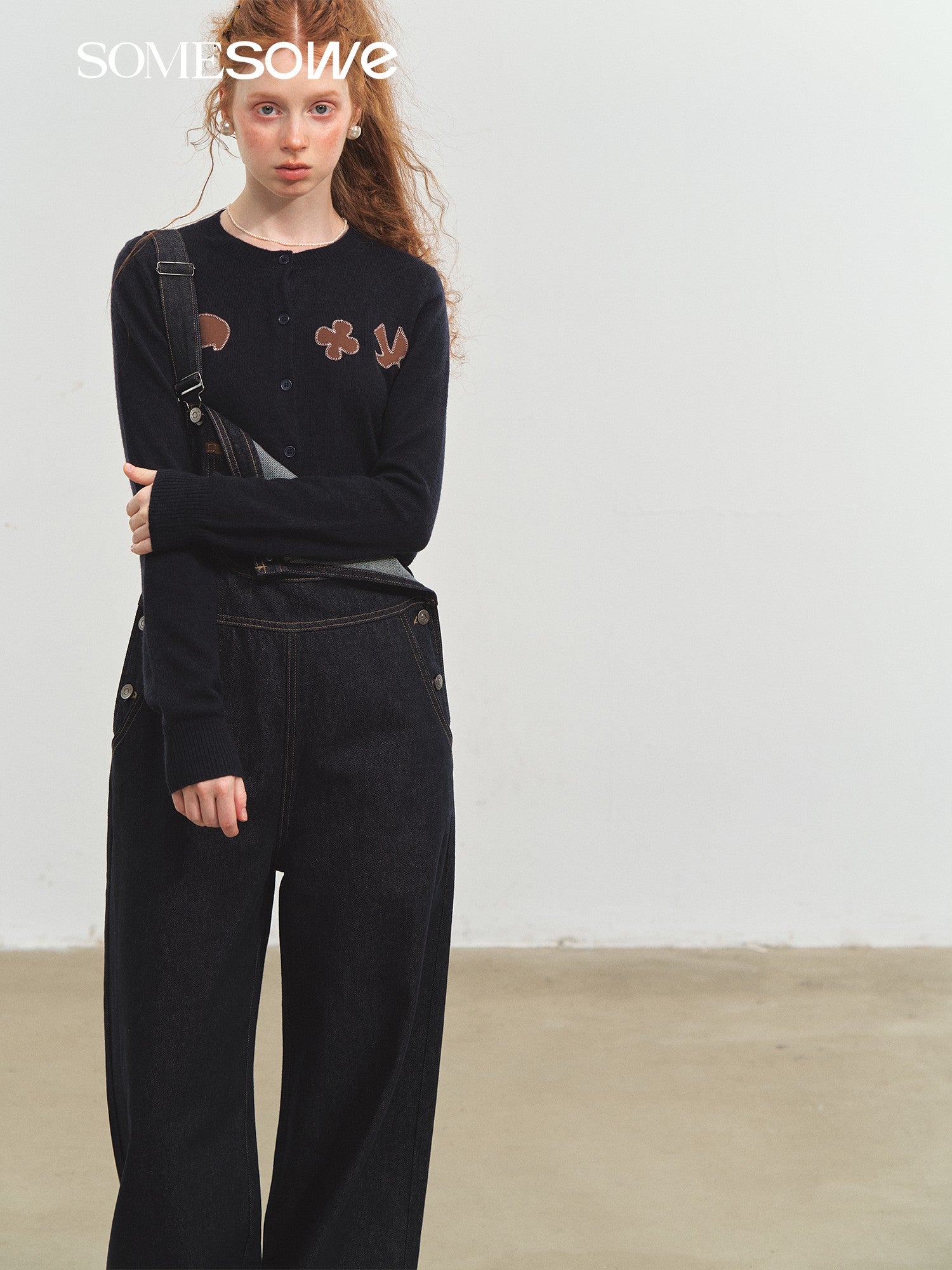 SOMESOWE S2508209 Original color denim flared overalls