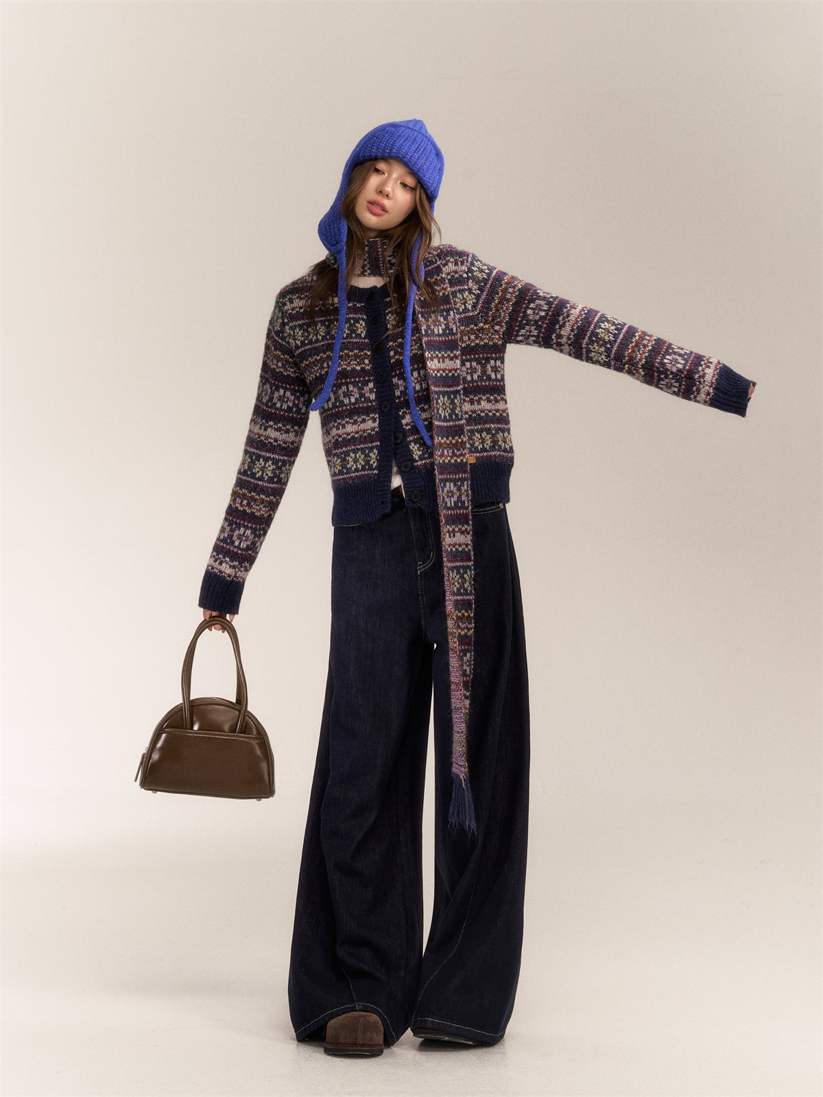 AsGony ASG24619 High-waisted wide-leg jeans